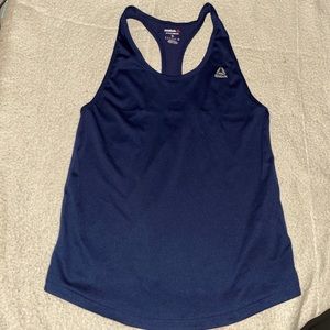 Womens Blue Reebok Racerback Tank